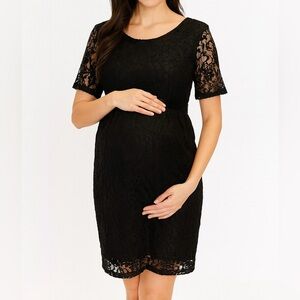 Planet Motherhood Black Lace Dress Large NWT